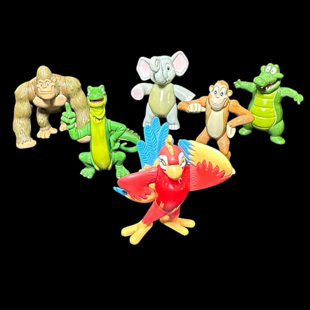 Rainforest Cafe Posable Toy Figures Vintage From 2000 Lot of 6